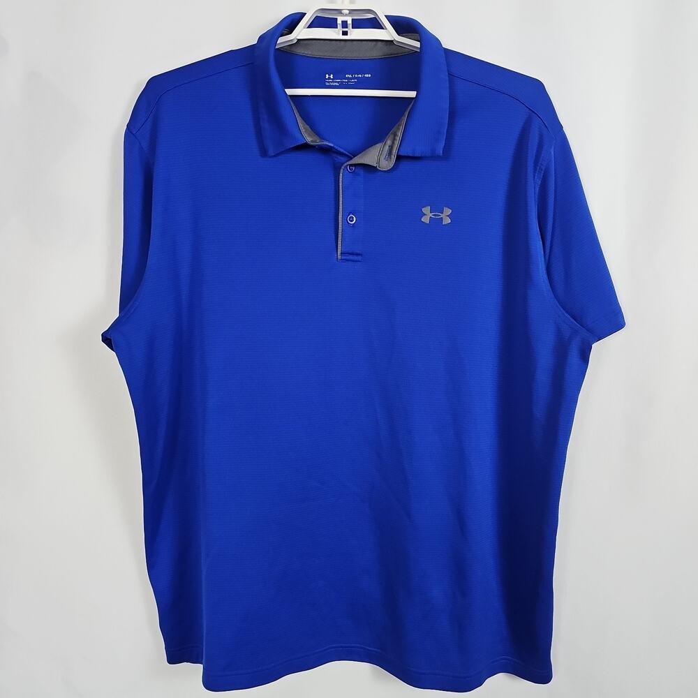 Under Armour Men's Tech Polo Shirt Royal Blue 4XL Loose Fit Short Sleeve Golf